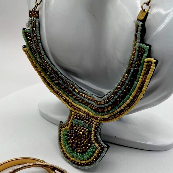 Boho Chic Beaded Necklace & Bangle Set N42 - Picture 3 of 8